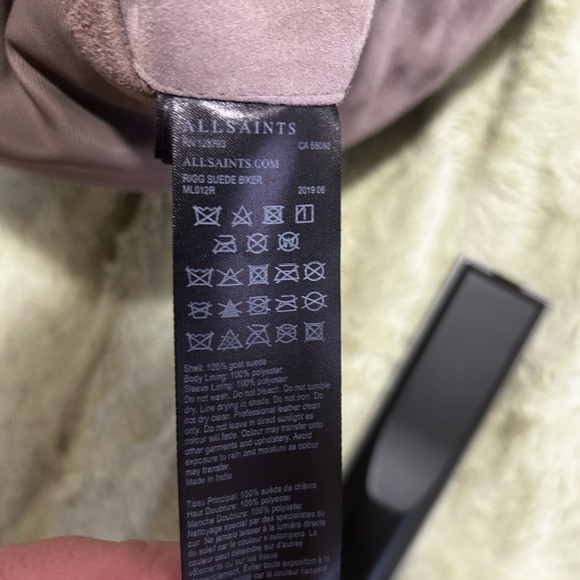 AllSaints Rigg suede biker jacket. - Picture 3 of 5